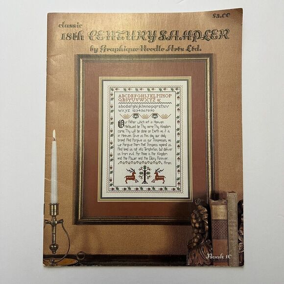Vintage Classic 18th Century Sampler Lords Prayer Cross Stitch Patterns - Picture 1 of 7